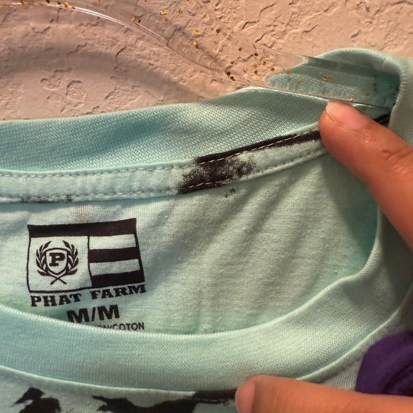Vintage Phat Farm Aqua Tie Dye Savage T-Shirt size M - Picture 4 of 6